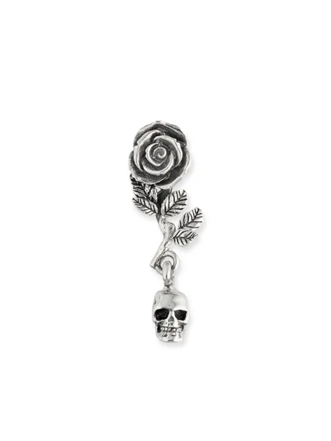 Emanuele Bicocchi rose and skull-motif earring