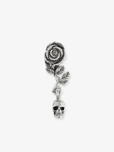 Emanuele Bicocchi rose and skull-motif earring