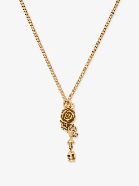 Emanuele Bicocchi collar con dije Rose & Skull