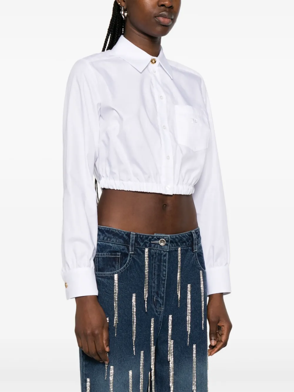 Elisabetta Franchi Katoenen blouse Wit