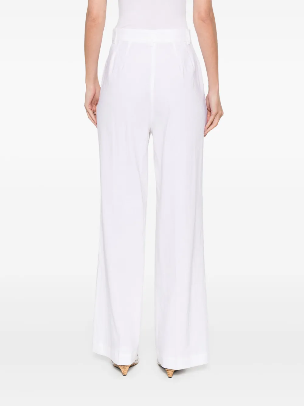 Shop Fabiana Filippi Straight-leg Trousers In White