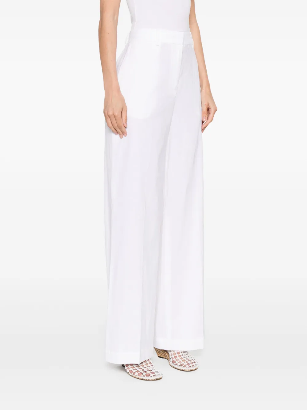 Shop Fabiana Filippi Straight-leg Trousers In White