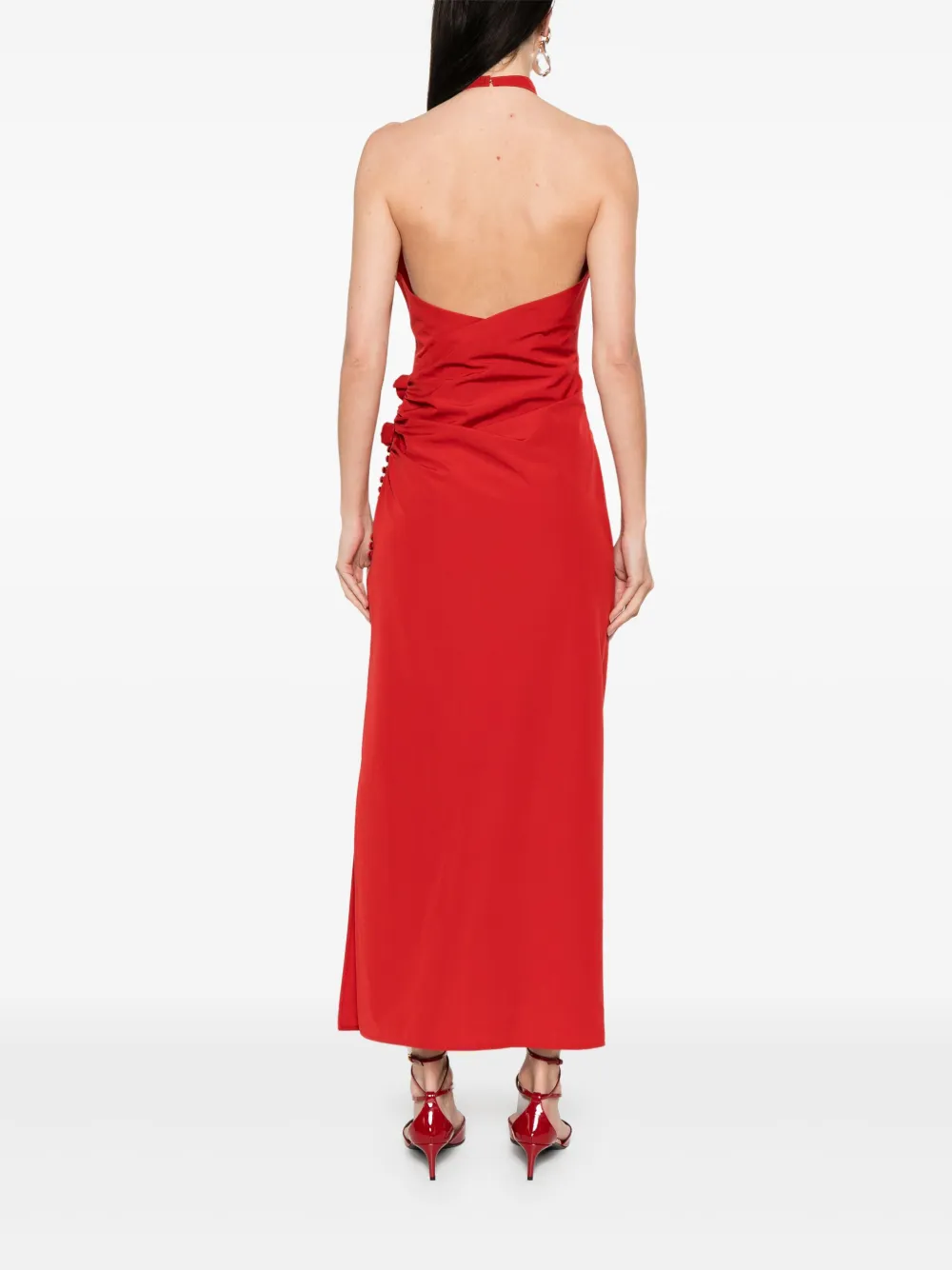 Magda Butrym Jurk met bloemenpatch Rood