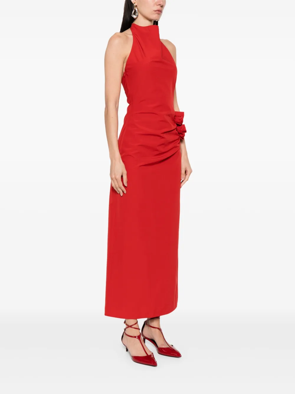 Magda Butrym Jurk met bloemenpatch Rood