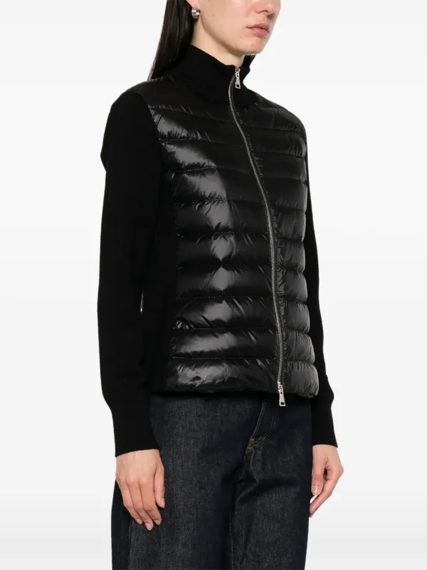 Moncler Wool zip-up Puffer Jacket | Black | FARFETCH JO