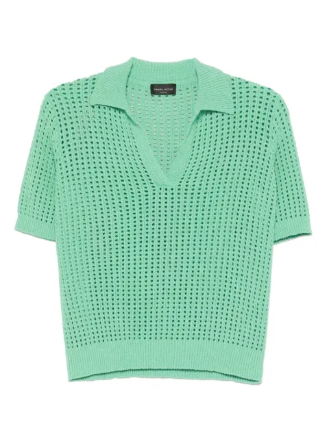 Roberto Collina open-knit polo T-shirt