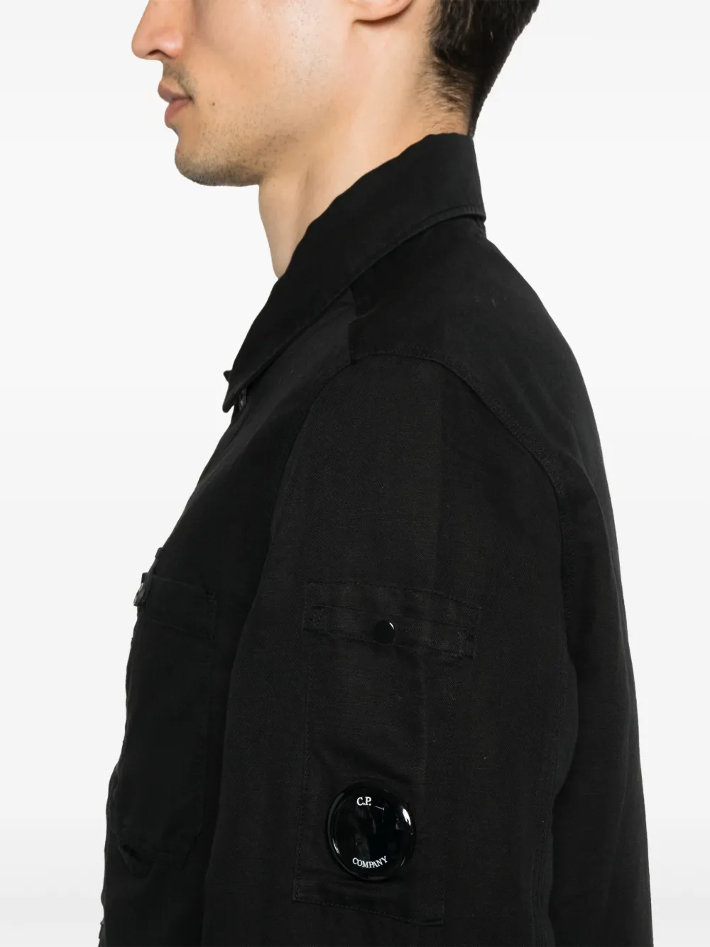 C.P. Company Shirtjack met Lens-details Zwart