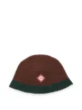 Casablanca stripe crochet hat - Brown