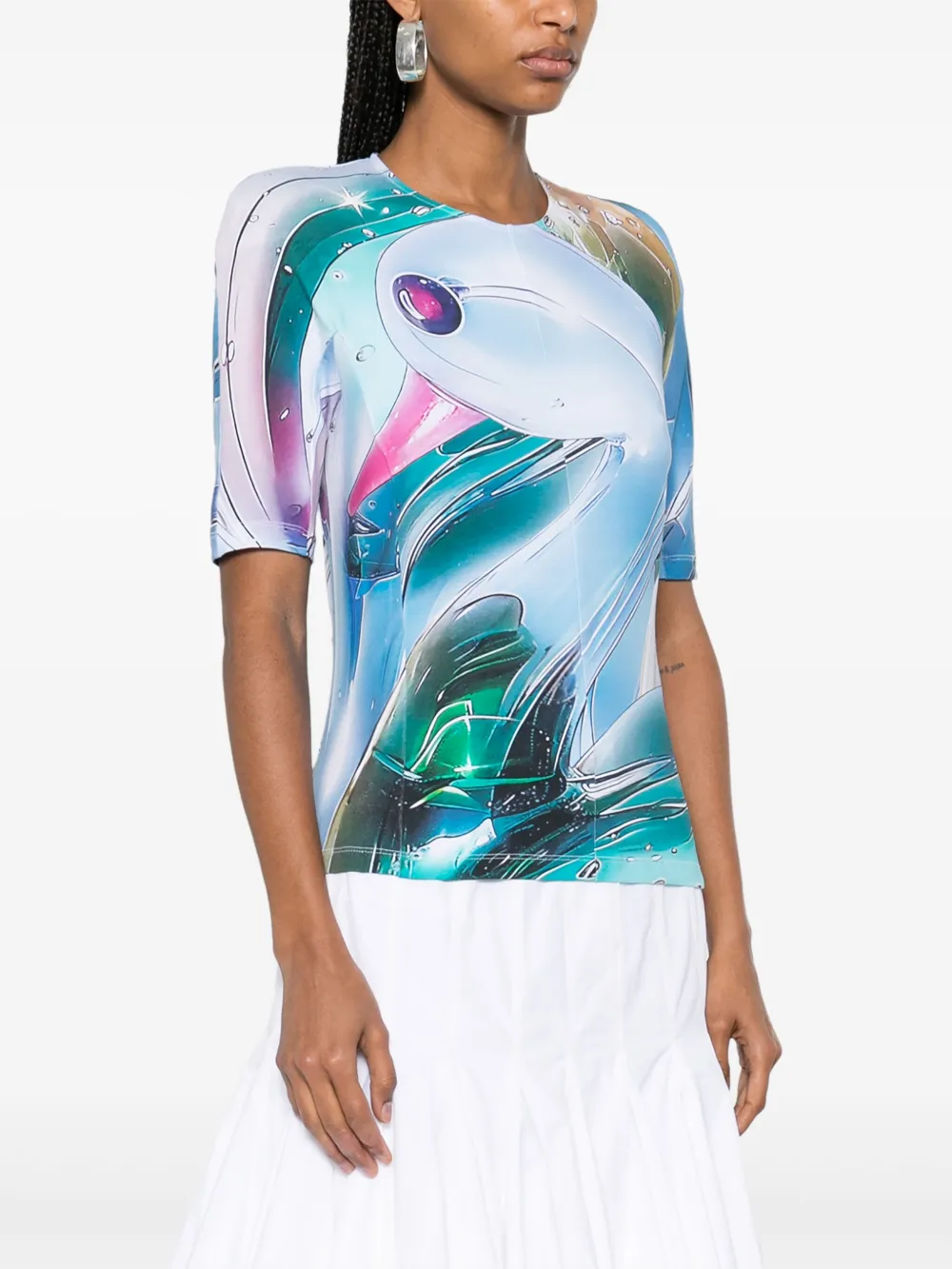 Tory Burch T-shirt met print Blauw