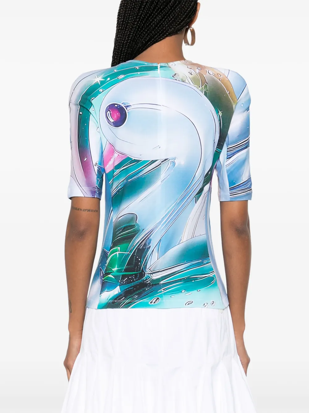 Tory Burch T-shirt met print Blauw