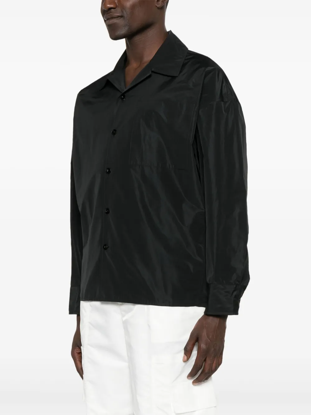 Jil Sander Taffeta overhemd Zwart