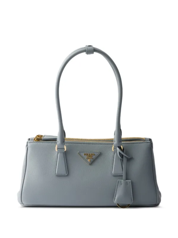 【ギャランティ付PRADAナッパガウフレ ハンドバッグ グレーBN1336大容量 Prada ガレリア ハンドバッグ M | ブルー | FARFETCH JP
