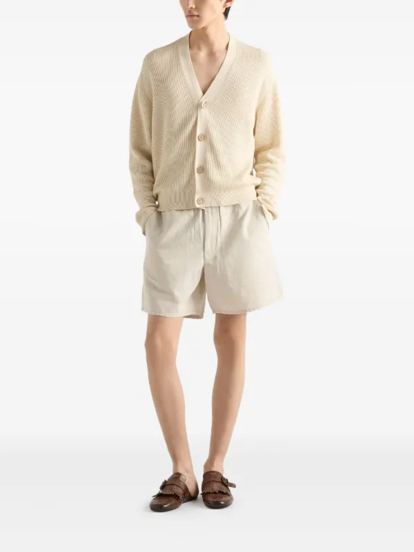 Prada Chambray Shorts | Neutrals | FARFETCH