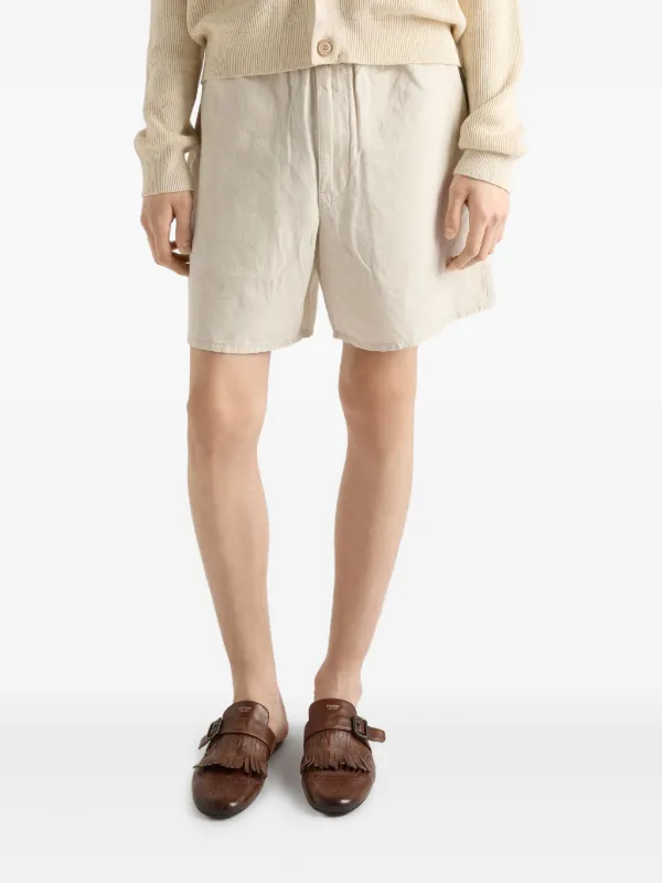 Prada Chambray Shorts | Neutrals | FARFETCH