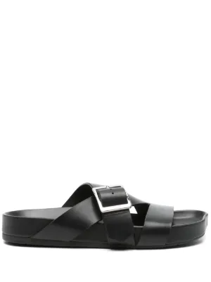 Jil Sander クロスストラップ サンダル | ブラック | FARFETCH JP