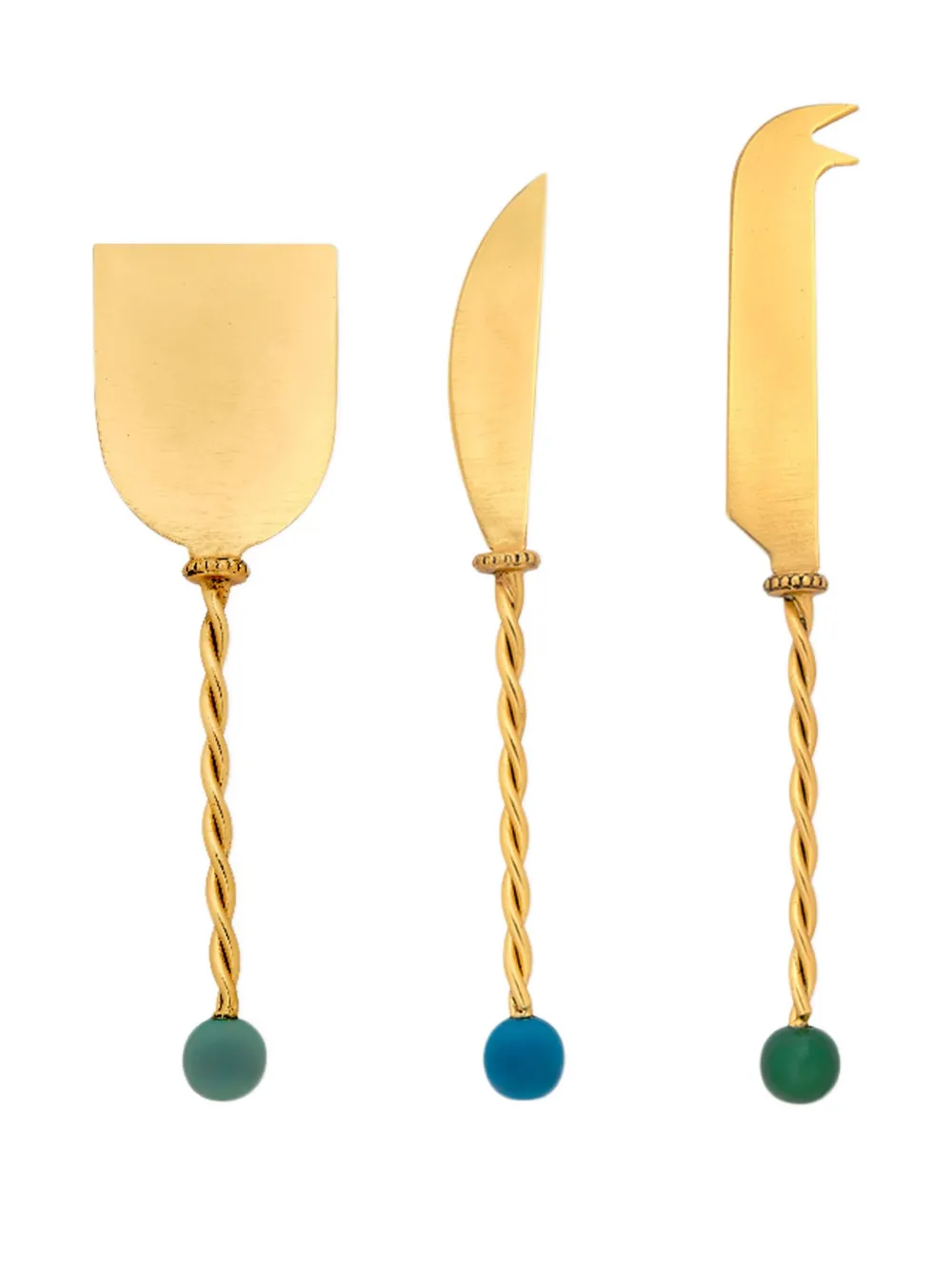 Bitossi Home Torchon cheese knife (set of three) | Gold | Image 1