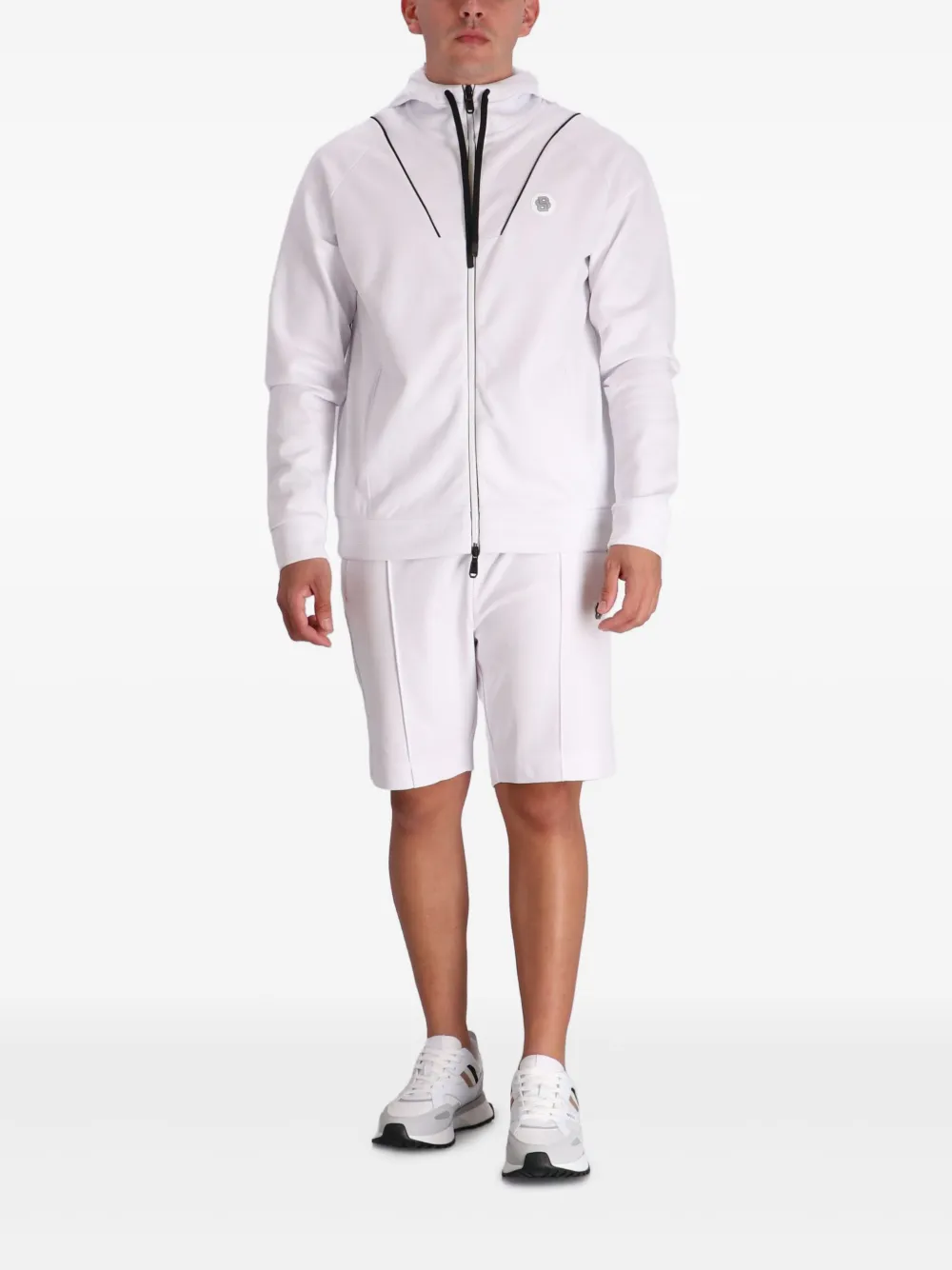 BOSS Shorts met naaddetail Wit