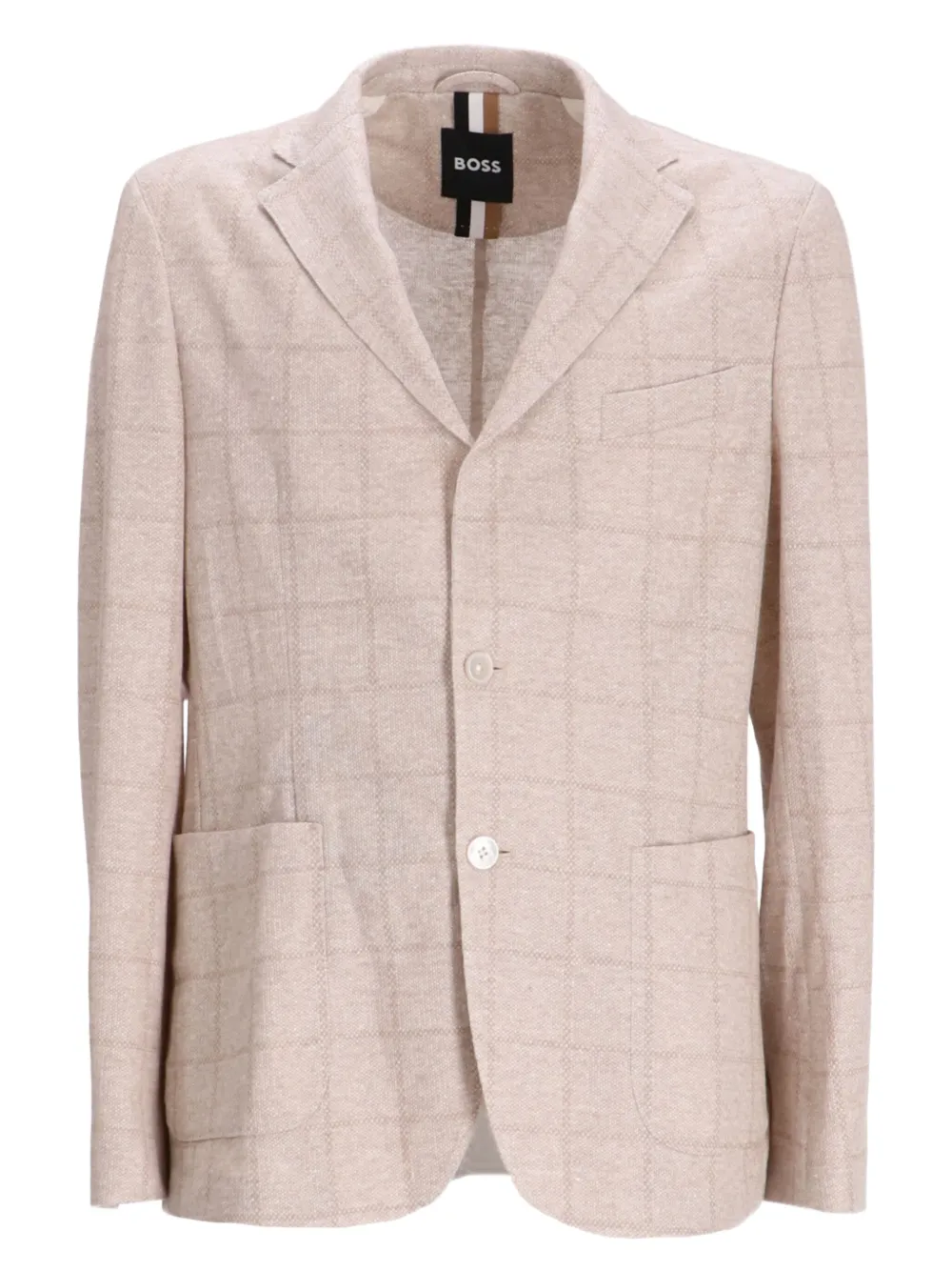 BOSS Geruite blazer Beige