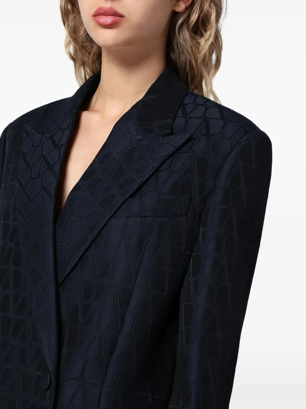 Valentino Garavani Blazer met monogram-jacquard Blauw