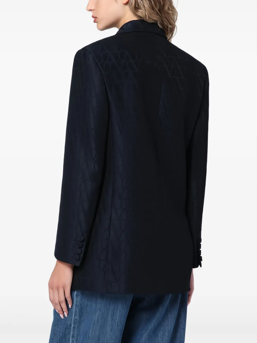 Valentino Garavani Blazer met monogram-jacquard Blauw