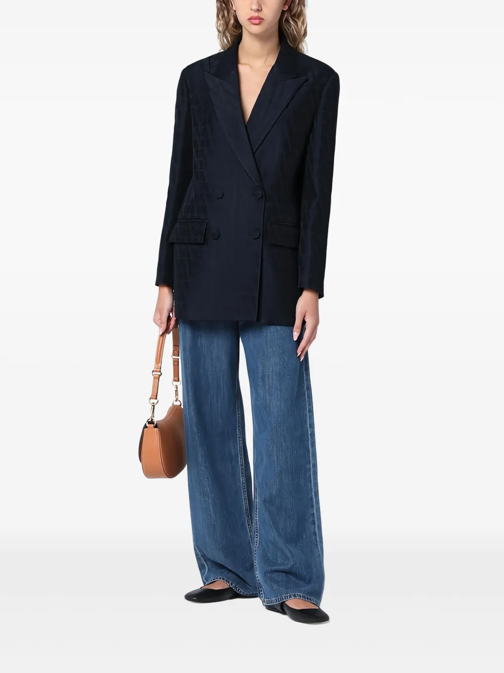 Valentino Garavani Blazer met monogram-jacquard Blauw
