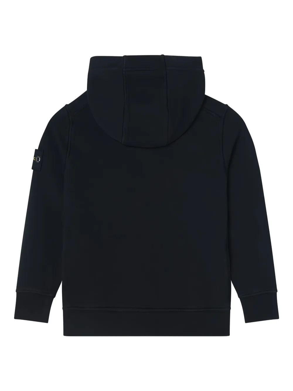 Stone Island Junior logo-patch hoodie Zwart