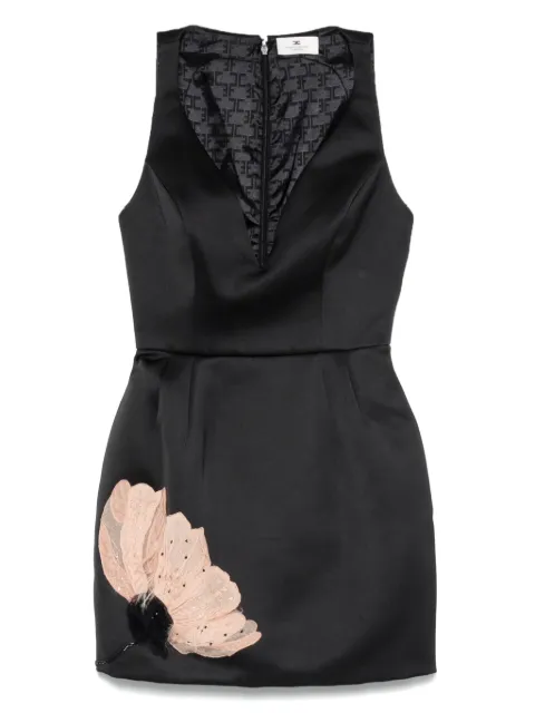 Elisabetta Franchi floral-embroidery satin mini dress
