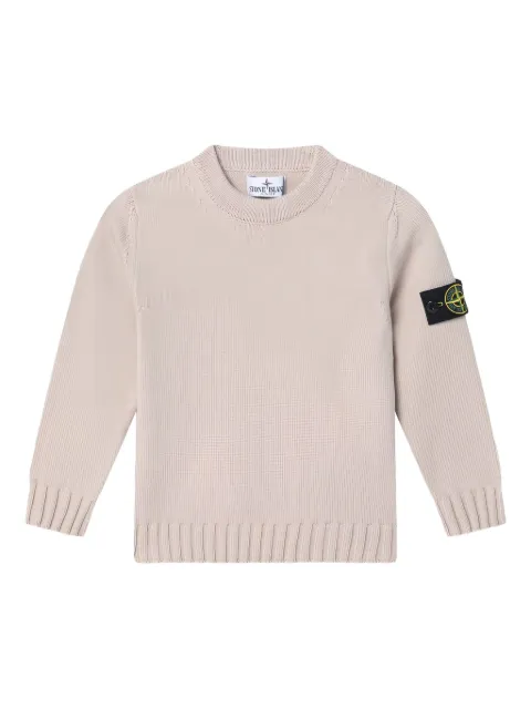 Stone Island Junior tröja med rundad hals och märke