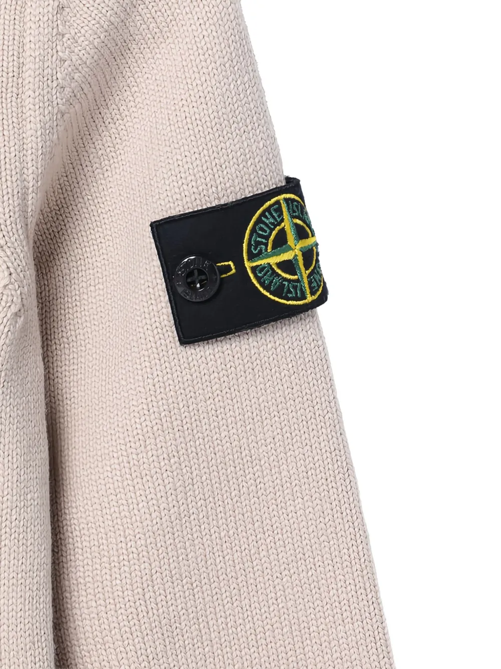 Stone Island Junior Trui met ronde hals en patch Beige