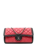CHANEL Pre-Owned 2012-2013 Medium Quilted Lambskin Grosgrain Two Tone Flap crossbody bag - Red