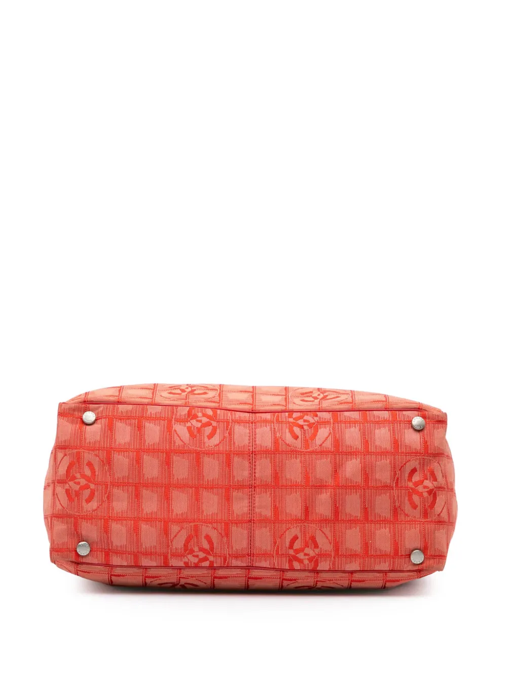 Pre-owned Chanel 2002-2003 New Travel Line Nylon Tote Bag In Red