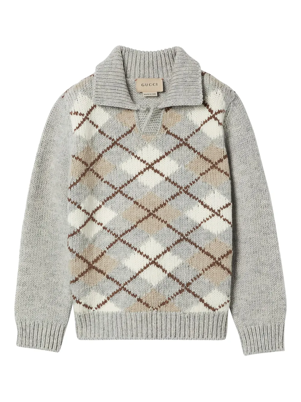 Gucci Kids Trui met argyle-patroon Grijs