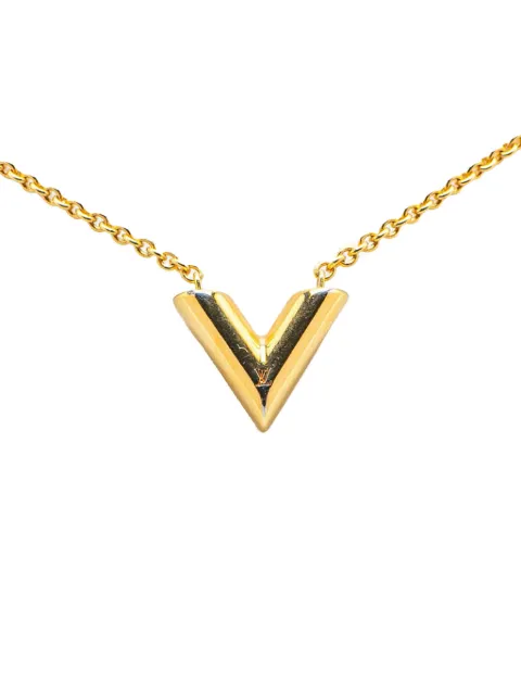 Louis Vuitton Pre-Owned 2022 Gold Plated Essential V Necklace costume necklace