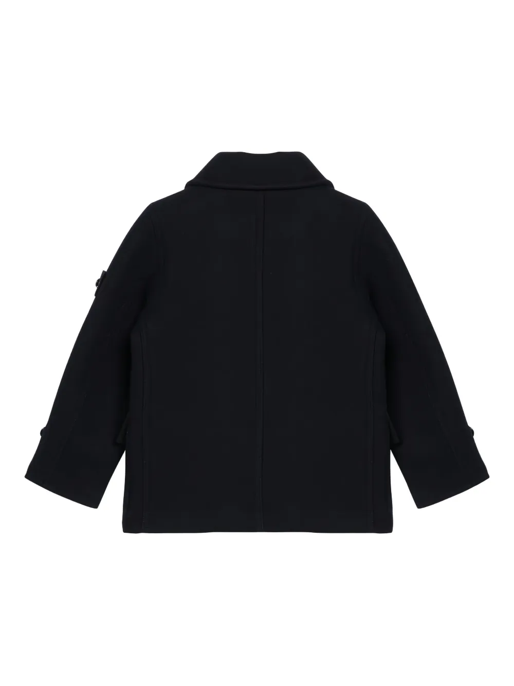 Stone Island Junior Jas met dubbele rij knopen en opgestikte zak Zwart