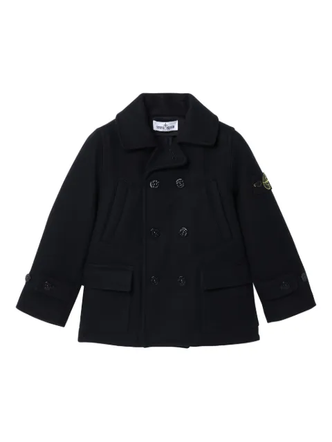 Stone Island Junior double-breasted patch-pocket coat