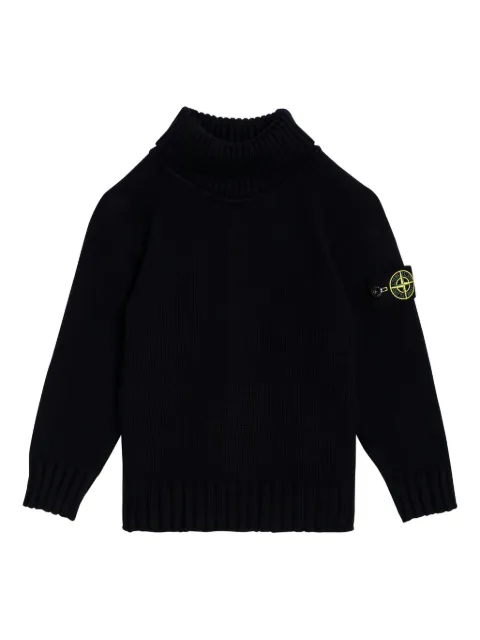 Stone Island Junior roll-neck patch-pocket sweater