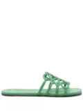 LOEWE cut-out leather slides - Green