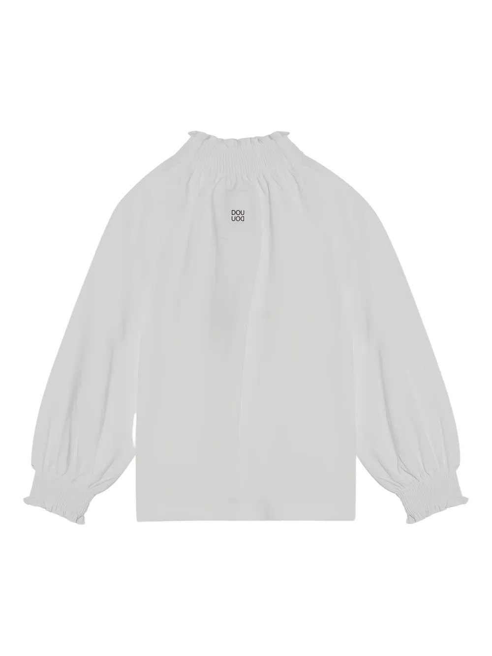 Douuod Kids Shirt met hoge hals en franje Wit