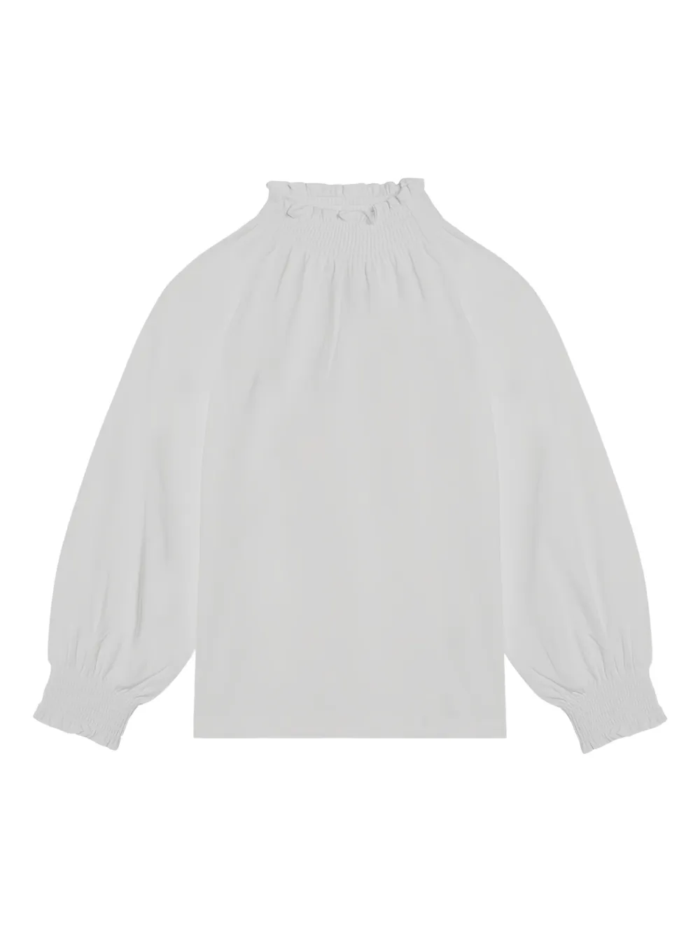 Douuod Kids Shirt met hoge hals en franje Wit