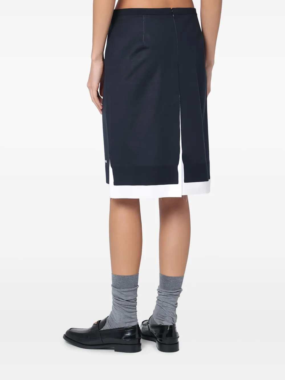 Miu Intarsia rok met logo Blauw
