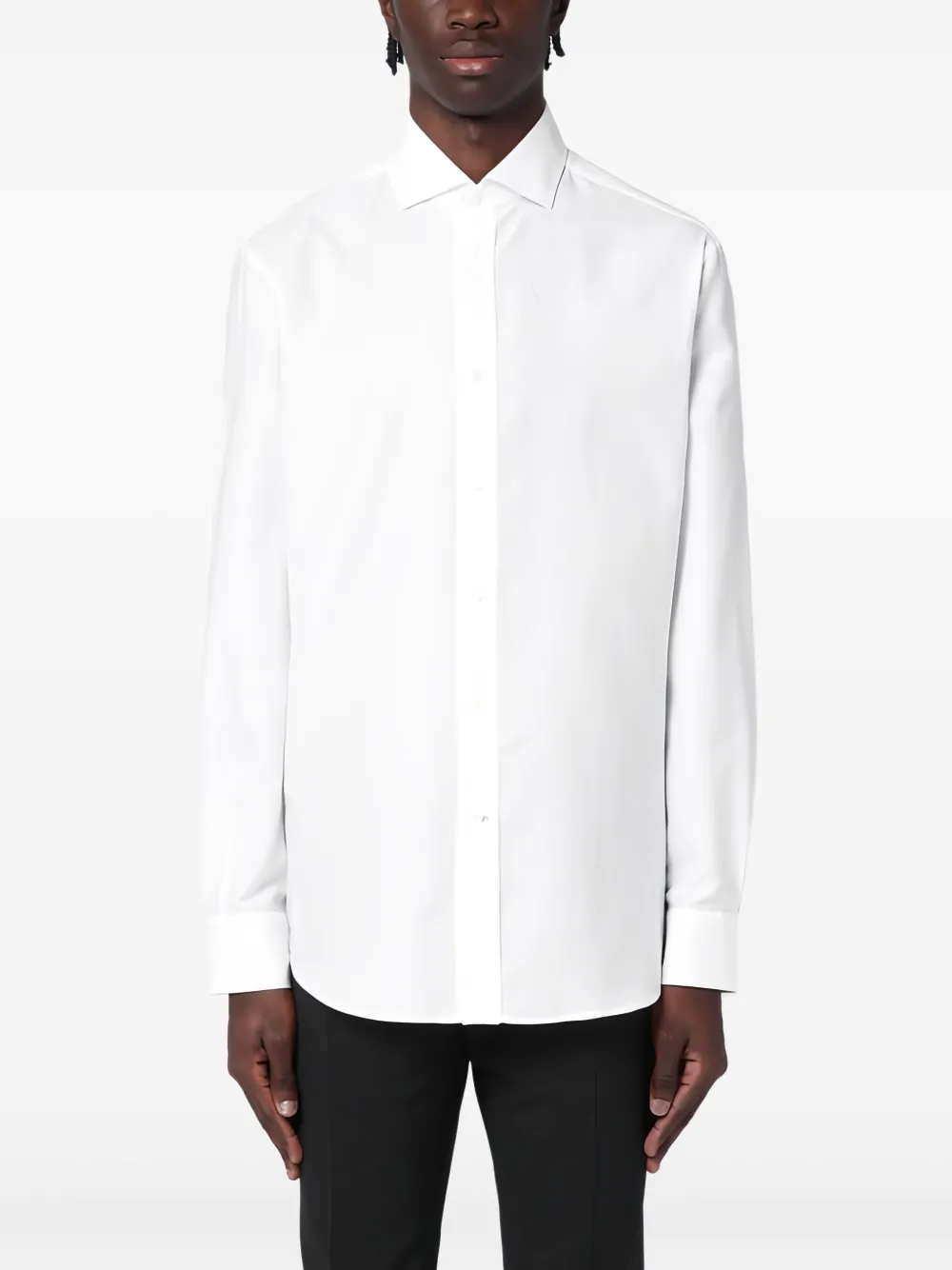 Brunello Cucinelli camisa con cuello italiano | blanco | Image 1