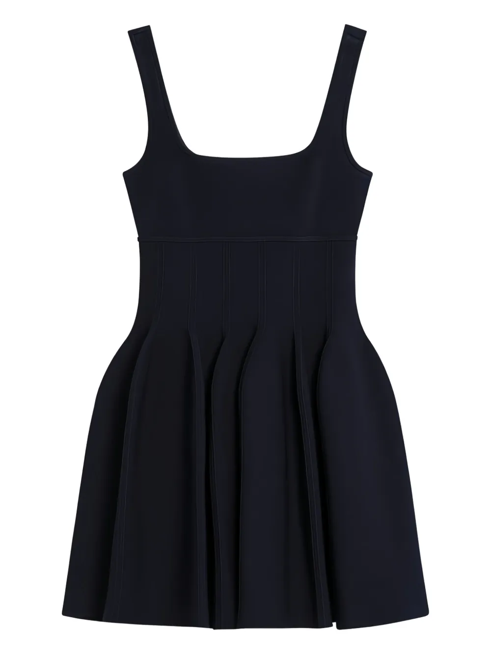 Simkhai square-neck pleated dress Zwart