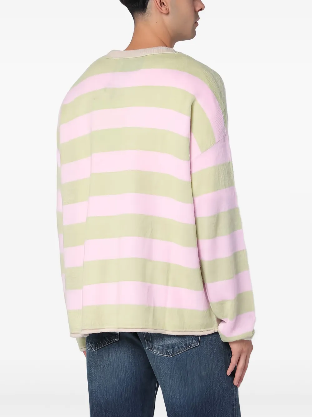  New Amsterdam Striped Jumper - Green 