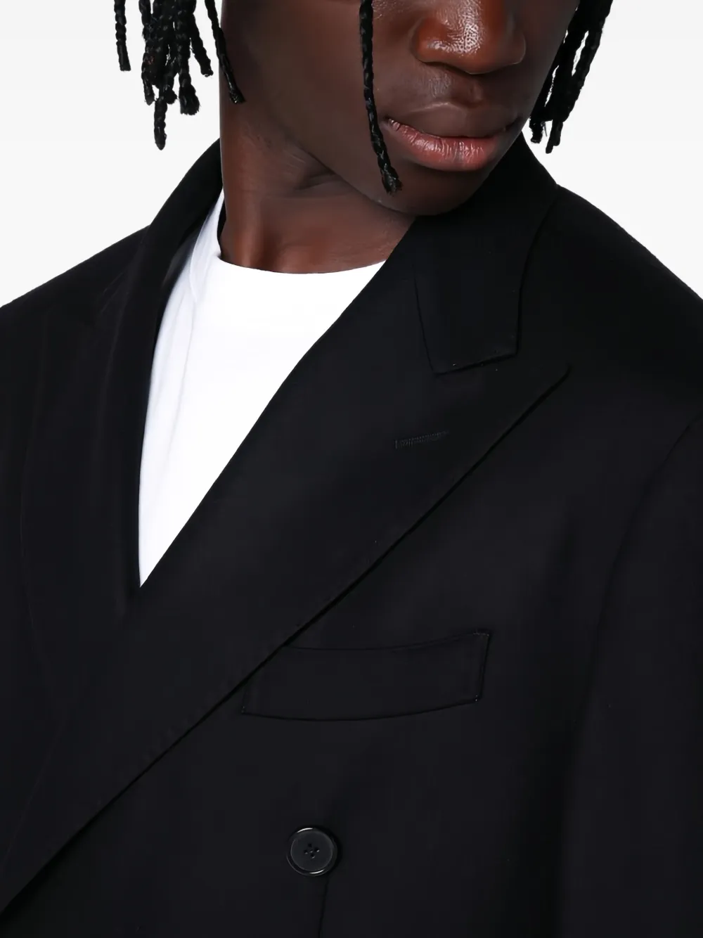 Santaniello Blazer met dubbele rij knopen Zwart