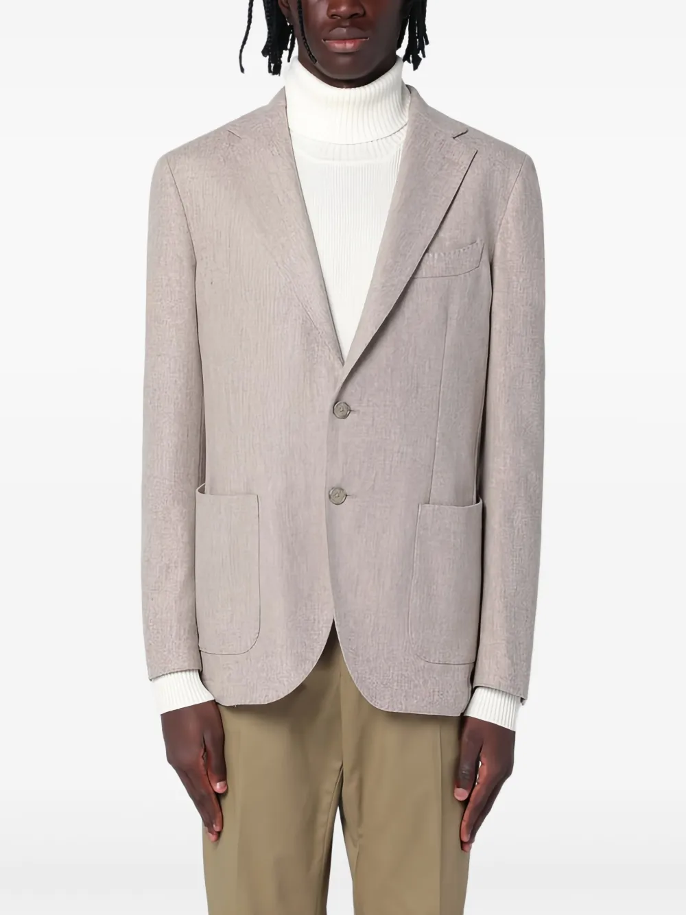 Santaniello mélange-effect blazer | Neutrals | Image 1