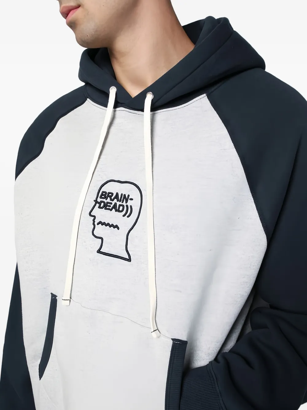 Brain Dead Fleece hoodie met logo Grijs