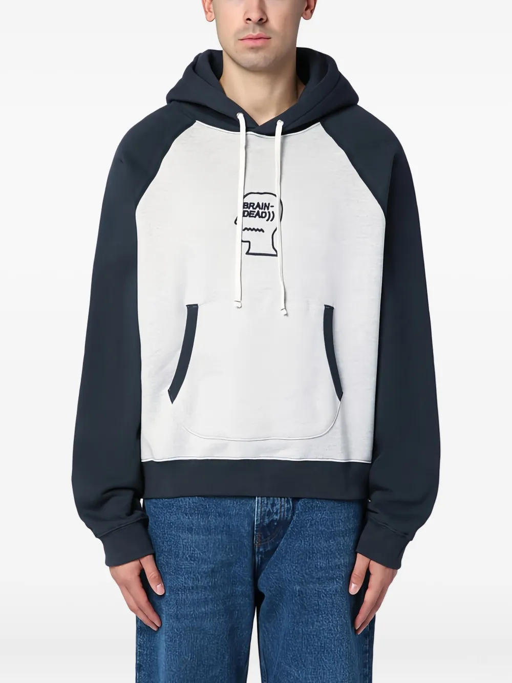 Brain Dead Fleece hoodie met logo Grijs