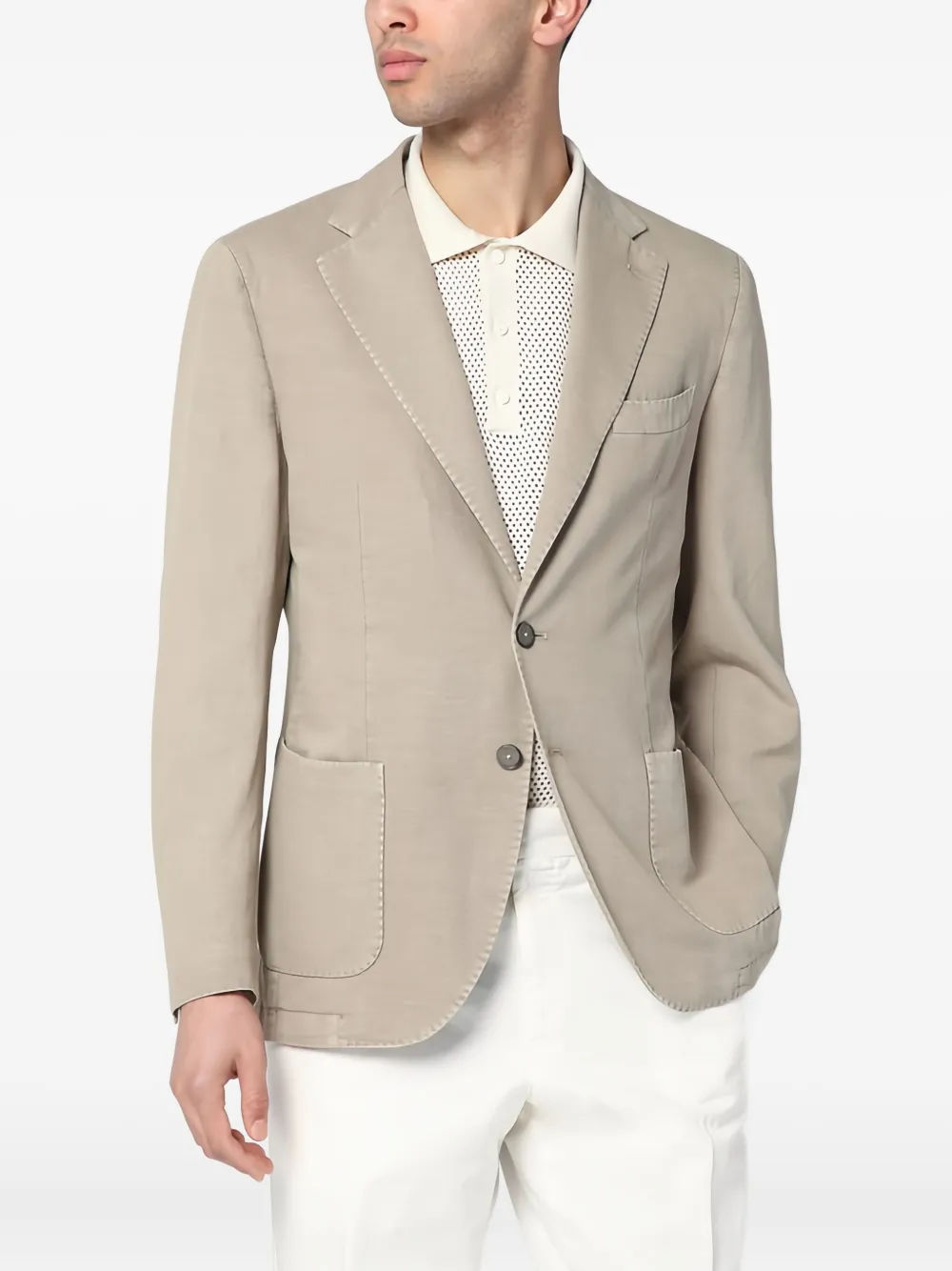Santaniello Blazer met enkele rij knopen Beige
