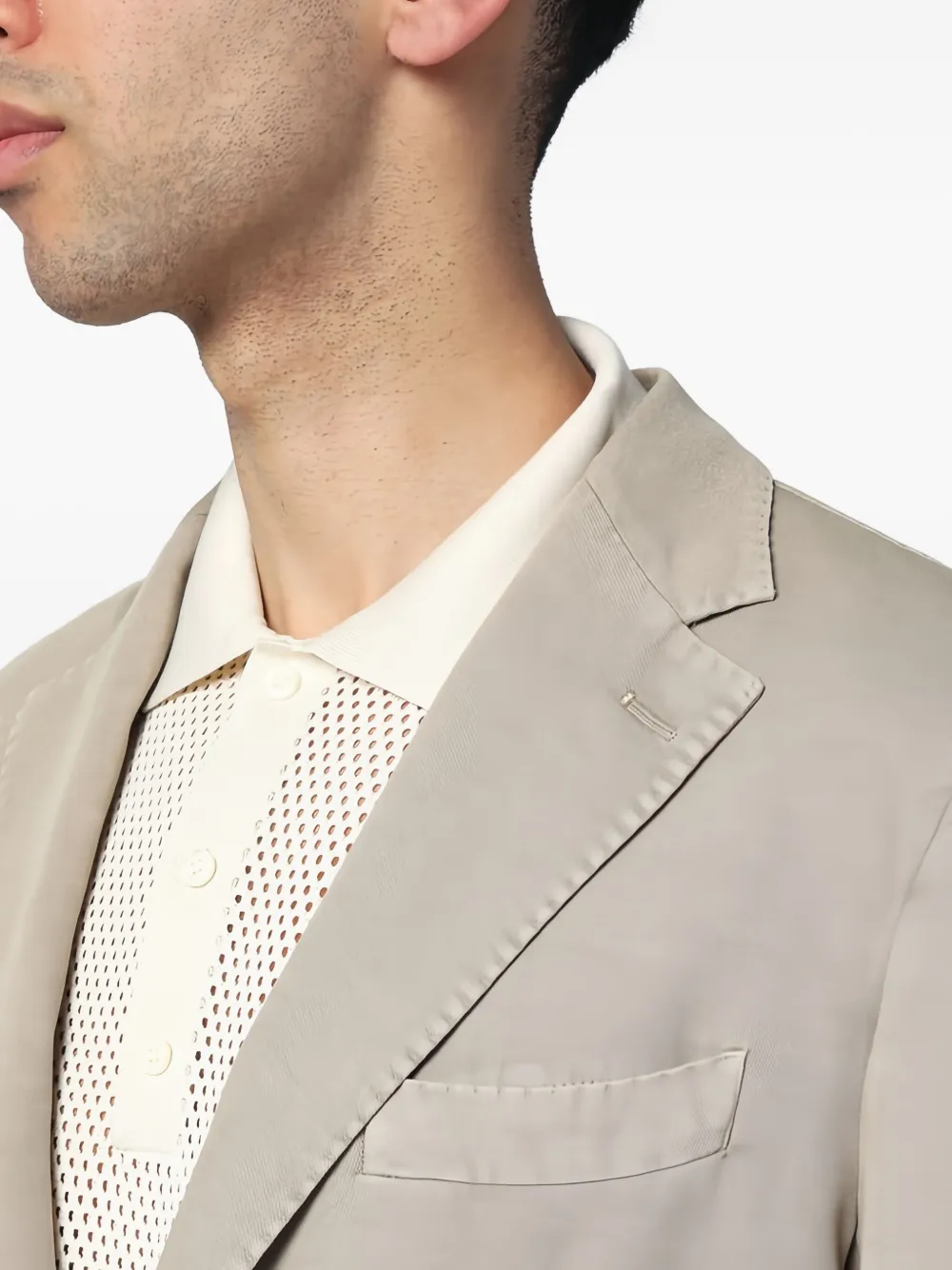 Santaniello Blazer met enkele rij knopen Beige