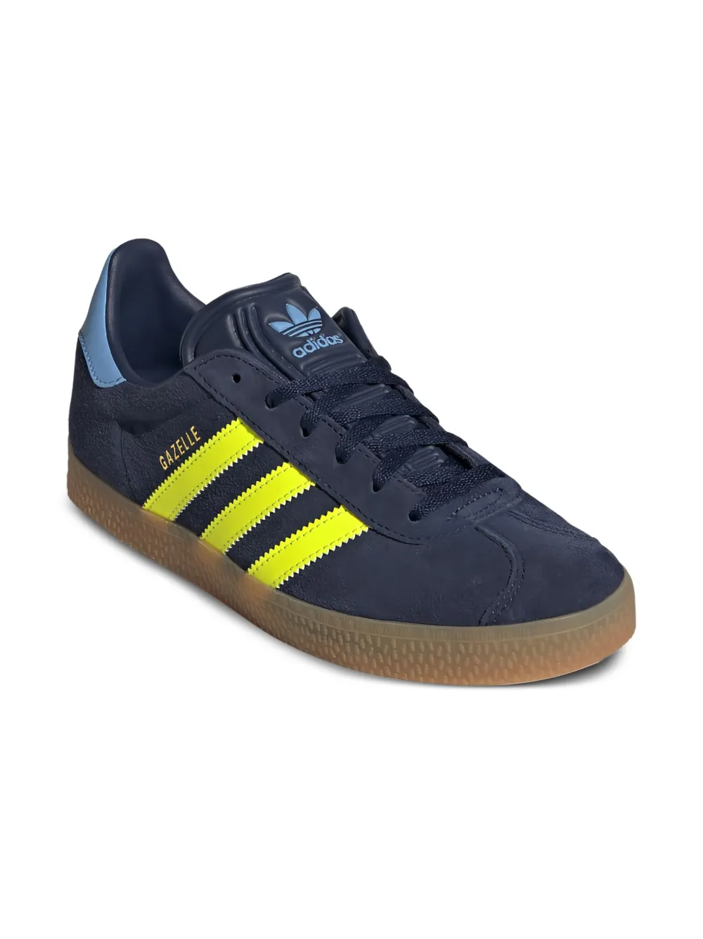 Adidas Kids Gazelle three-stripe suede sneakers Blue
